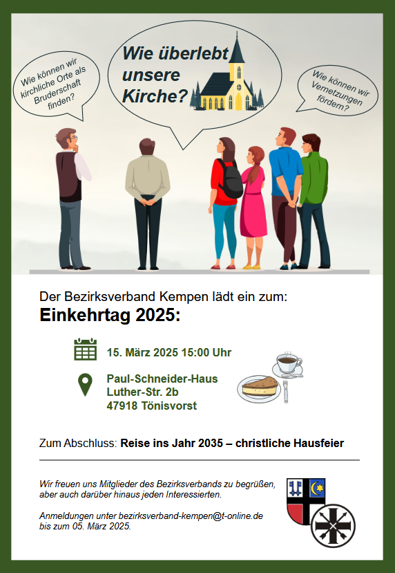 Flyer Bezirksverband Kempen Einkehrtag 15.02.2025